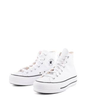 Жіночі кеди Converse Chuck Taylor All Star Lift білі тканинні - фото 1 - Miraton