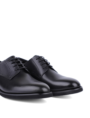Мужские туфли оксфорды кожаные черные - фото 5 - Miraton