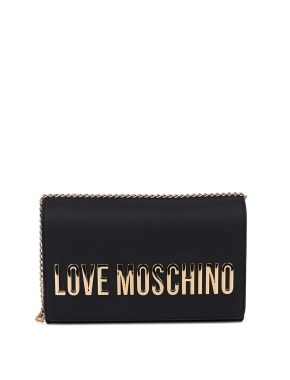 Сумка через плече Love Moschino із золотим лого - фото 2 - Miraton