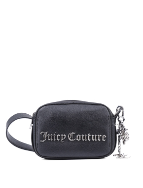 Жіноча сумка camera bag Juicy Couture з екошкіри чорна з логотипом - фото 1 - Miraton