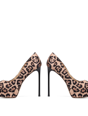 Жіночі туфлі човники MIRATON тканинні леопардові - фото 2 - Miraton