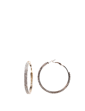 Жіночі сережки конго MIRATON в позолоті з камінням - фото  - Miraton