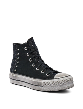 Женские кеды Converse Chuck Taylor All Star Lift черные тканевые - фото 2 - Miraton