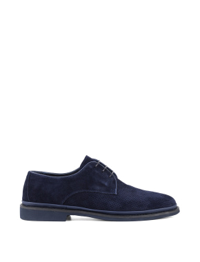 Чоловічі туфлі оксфорди сині замшеві - фото 1 - Miraton