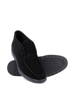 Мужские ботинки лоферы черные замшевые с подкладкой байка - фото 2 - Miraton