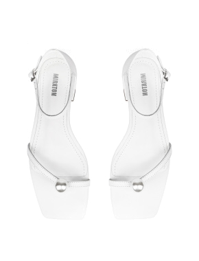 Жіночі сандалі MIRATON шкіряні білі - фото 2 - Miraton