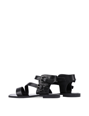 Жіночі сандалі MIRATON шкіряні чорні - фото 4 - Miraton