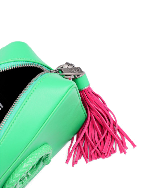 Сумка Just Cavalli крос-боді зелена з екошкіри з ланцюжком - фото 6 - Miraton