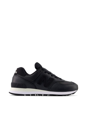 Жіночі кросівки New Balance 574 шкіряні чорні - фото  - Miraton