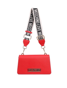 Сумка Love Moschino кросс-боди красная из экокожи  с логотипом - фото  - Miraton
