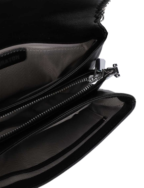 Жіноча сумка крос-боді MIRATON шкіряна чорна з ланцюжком - фото 7 - Miraton