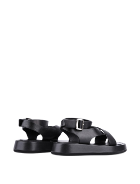 Женские сандалии MIRATON кожаные черные - фото 2 - Miraton