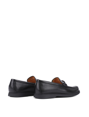 Мужские туфли лоферы Miguel Miratez кожаные черные - фото 4 - Miraton
