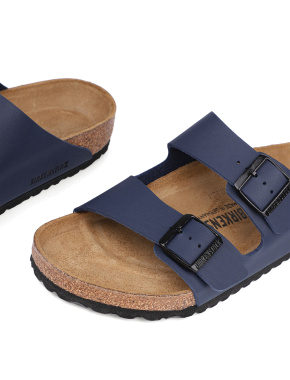 Мужские шлепанцы BIRKENSTOCK из искусственной кожи синие - фото 4 - Miraton