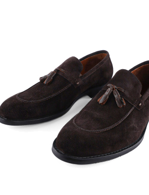 Чоловічі туфлі замшеві коричневі лофери - фото 5 - Miraton