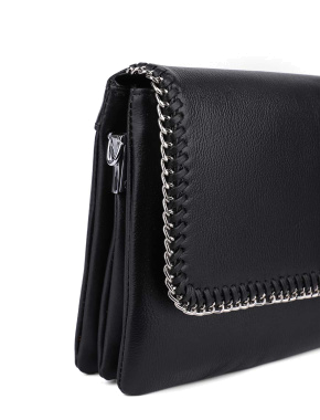 Жіноча сумка крос-боді MIRATON шкіряна чорна з ланцюжком - фото 6 - Miraton