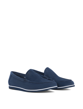 Мужские туфли замшевые синие - фото 2 - Miraton
