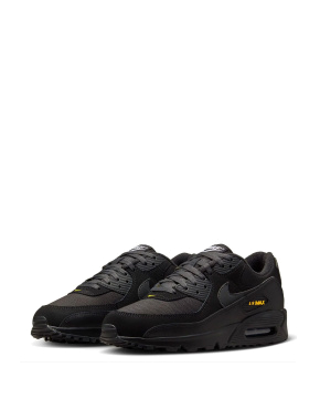 Чоловічі кросівки Nike AIR MAX 90 шкіряні чорні - фото 3 - Miraton