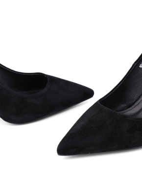 Жіночі туфлі з гострим носком чорні велюрові - фото 5 - Miraton