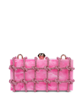 Клатч MIRATON із пластмаси рожевого кольору с цепочкой - фото 3 - Miraton