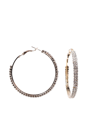 Жіночі сережки конго MIRATON в позолоті з камінням - фото  - Miraton