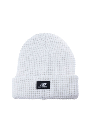 Шапка New Balance Waffle Knit Cuffed Beanie белая - фото  - Miraton