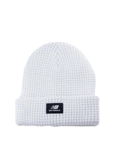 Шапка New Balance Waffle Knit Cuffed Beanie белая фото 1