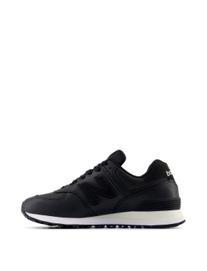 Женские кроссовки New Balance 574 кожаные черные - фото 2 - Miraton