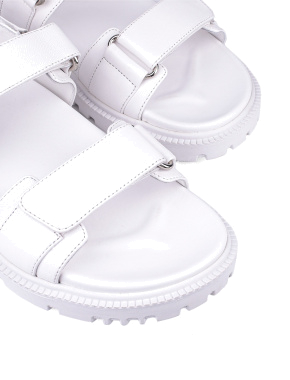 Женские сандалии MIRATON кожаные белые - фото 5 - Miraton