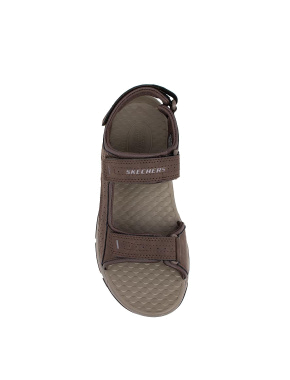 Мужские сандалии Skechers из искусственной кожи коричневые - фото 3 - Miraton
