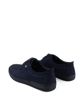 Мужские туфли нубуковые синие - фото 3 - Miraton