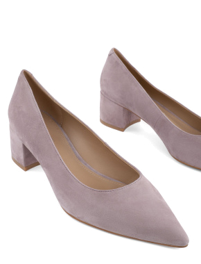 Жіночі туфлі велюрові фіолетові з гострим носком - фото 5 - Miraton