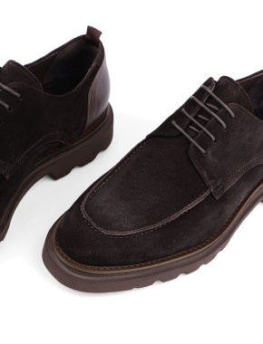 Мужские туфли дерби коричневые замшевые - фото 5 - Miraton