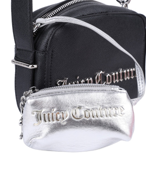 Женская сумка camera bag Juicy Couture из экокожи черная с логотипом - фото 5 - Miraton