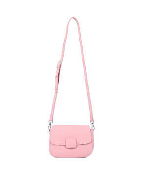 Женская сумка через плечо MIRATON кожаная розовая - фото 4 - Miraton