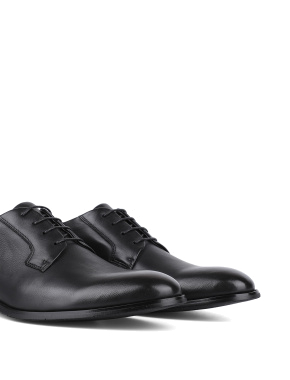 Мужские туфли оксфорды кожаные черные - фото 5 - Miraton