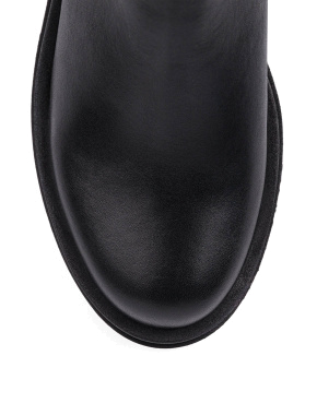 Жіночі черевики челсі чорні шкіряні з підкладкою байка - фото 5 - Miraton