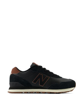 Чоловічі кросівки New Balance 515 шкіряні чорні - фото 1 - Miraton