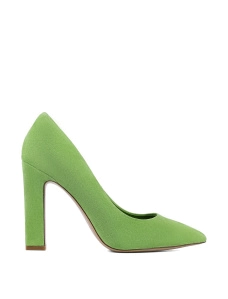 Жіночі туфлі велюрові зелені - фото  - Miraton