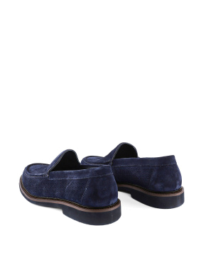 Чоловічі туфлі замшеві сині лофери - фото 3 - Miraton