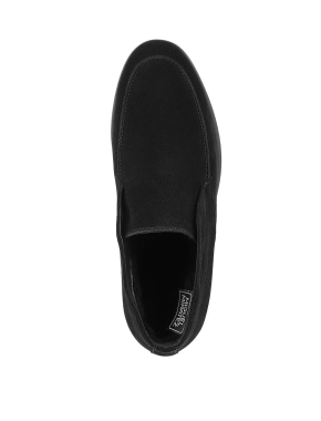 Чоловічі черевики лофери чорні замшеві з підкладкою із натурального хутра - фото 4 - Miraton