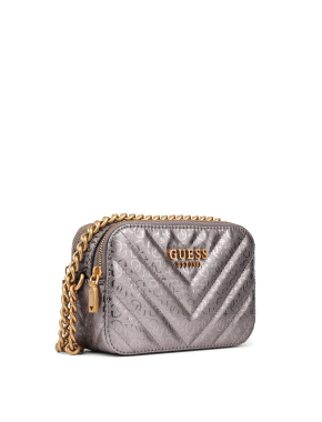 Сумка Guess Camera Bag из экокожи коричневая стеганная - фото 3 - Miraton