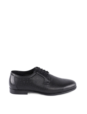Мужские туфли броги кожаные черные - фото 1 - Miraton