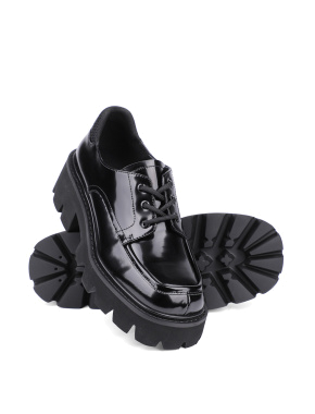 Женские туфли дерби MIRATON из масляной кожи черные - фото 2 - Miraton