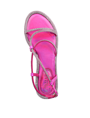 Жіночі сандалі Attizzare зі штучної шкіри рожеві з камінням - фото 3 - Miraton
