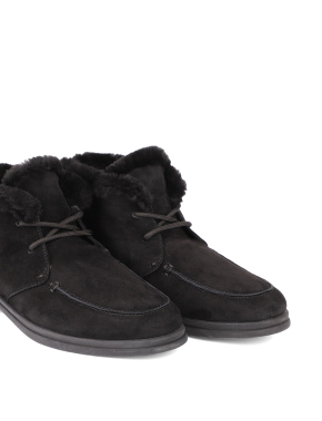 Жіночі чорні замшеві черевики - фото 5 - Miraton