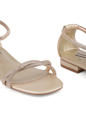 Жіночі сандалі Albano шкіряні золотого кольору - фото 5 - Miraton