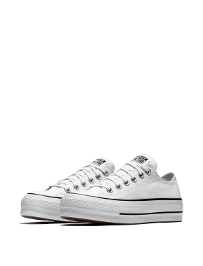 Жіночі кеди Converse Chuck Taylor All Star Lift Platform тканинні білі - фото 3 - Miraton