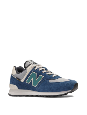 Мужские кроссовки New Balance 574 замшевые синие - фото 1 - Miraton