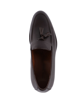 Чоловічі туфлі шкіряні коричневі лофери - фото 4 - Miraton